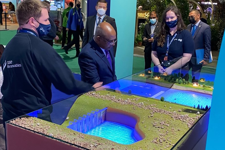 Abdulla Shahid, President of the United Nations General Assembly with the Coire Glas model