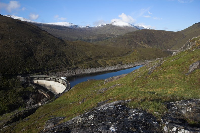 View of Loch Monar dam